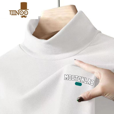 YANXU新款半高领双面德绒打底衫男士款中领纯色内搭冬季上衣长袖T