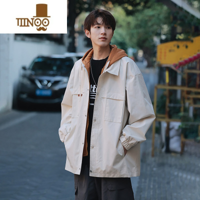 YANXU外套男风衣式男生2023新款秋装假冲锋衣休闲男女款夹克