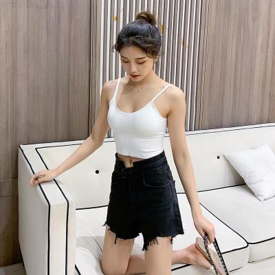 SUNTEK胖妹妹吊背心遮肉u型美背大码女内搭200斤带胸垫胖mm显瘦上衣外穿