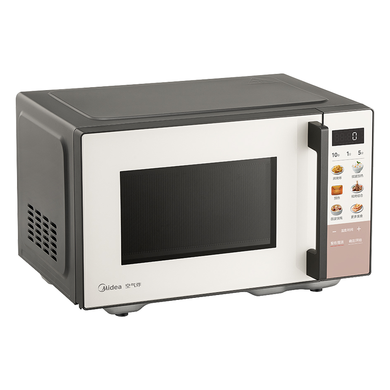 美的微烤一体23升F23F2台式微波炉左开门涂层内胆平板加热带烧烤功能