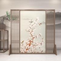 中式屏风隔断墙客厅玄关办公室酒店茶室装饰遮挡实木格栅定制座屏 C4胡桃木180*180CM 整装