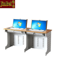 锦北翻转桌隐藏式多媒体电教室机房电脑桌嵌入式课桌010双人位