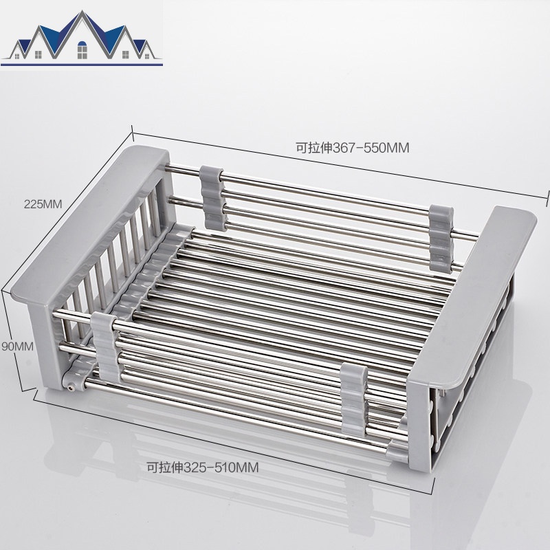 304不锈钢菜漏厨房置物架碗筷收纳篮水碗架洗碗篮洗菜蓝 三维工匠