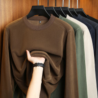 双面奥粒绒380克无缝男士卫衣秋冬新款加厚保暖圆领打底衫男