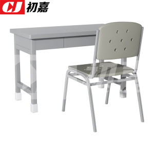 初嘉(CJ)制式营具办公桌营房钢制学习桌 制式三抽桌椅组合(一桌一椅)
