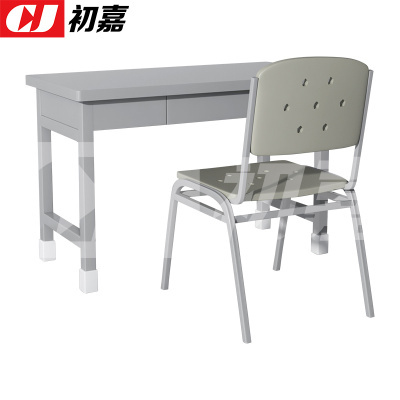 初嘉(CJ)制式营具办公桌营房钢制学习桌 制式三抽桌椅组合(一桌一椅)