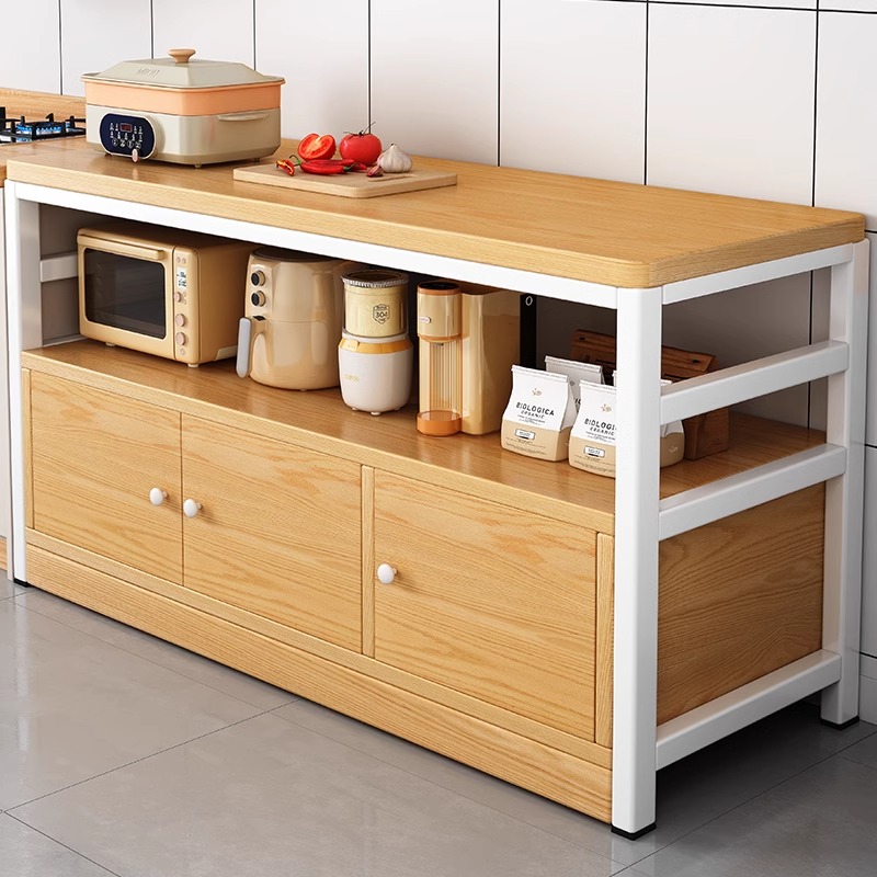 厨房架子置物架多功能橱柜收纳柜落地多层家用碗柜微波炉储物架子