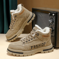 马丁靴男鞋冬季新款大码高帮加绒保暖工装靴男士休闲户外短靴