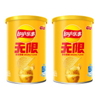 乐事薯片膨化食品休闲零食休闲小吃小罐装原味40g*2罐