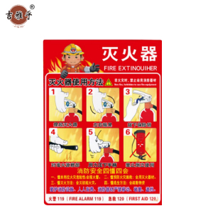吉雅乎 灭火器放置点标牌 消防器材警示标识 23*34cm 灭火器使用方法红色 /张