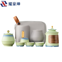 耀豪坤故宫羊脂玉瓷功夫旅行茶具套装YH12K/套