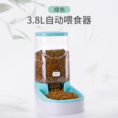 宠物狗狗猫咪自动饮水器饮水机喂食器猫喂水器水盆狗喝水用品升级3代新款-喂食器➢绿色（加购送火腿肠*3)