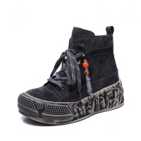 头层牛皮马丁靴女冬季新款复古厚底休闲百搭柔软舒适潮高帮鞋