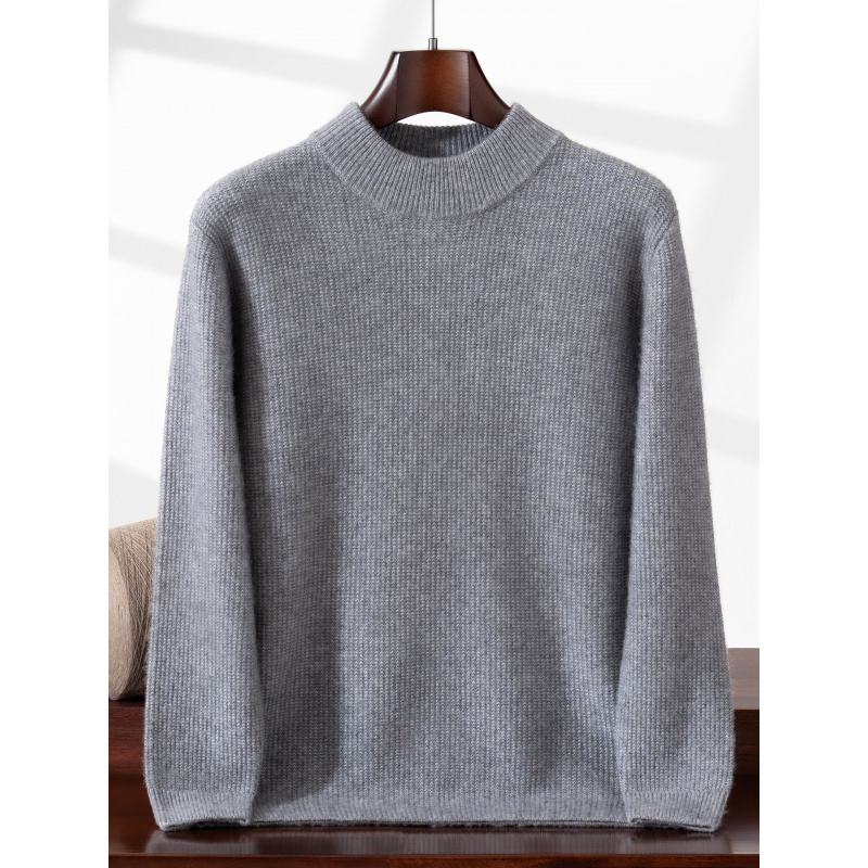 七针半高领山羊绒衫男冬季时尚保暖厚商务休闲大码针织打底毛衣厚