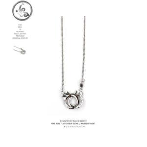 原创潮牌复古凹刻信仰字母古银手铐男女项链情侣毛衣链 JiMi