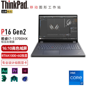 联想笔记本电脑ThinkPad P16 (05CD) 英特尔酷睿i7 16英寸高性能轻薄设计师工作站i7-13700HX 64G 2TB RTXA1000 6G 2.5K超清 定制