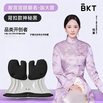 (故宫宫廷文化联名加大版神秘黑)BKT人体工学护腰坐姿椅(适合体重100-150斤人群)