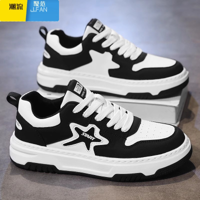 聚范国潮男鞋夏季2024新款休闲板鞋小众软底工作百搭星星潮鞋