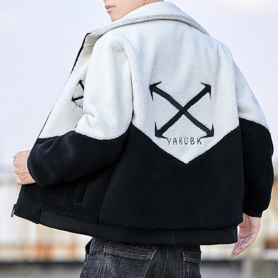 NEWLAKE2020年新款冬季羔绒外套男加绒加厚棉衣冬装棉服青少年男生棉袄棉衣