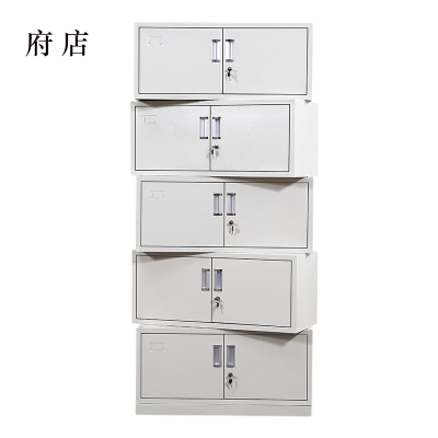 府店钢制文件柜档案柜财务凭证柜带锁储物柜铁皮柜书柜分五节文件柜