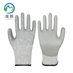 玫铁 5级防割PU涂层手套 大号 双