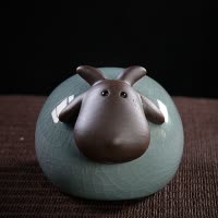 可爱十二生肖摆件小羊小牛陶瓷工艺品小动物创意客厅家居装饰摆设 三维工匠 吉祥马