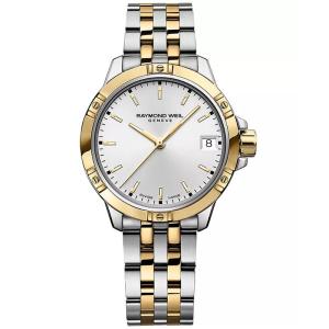 Raymond weil/雷蒙威女士石英腕表mm白盘日历防水米PVD镀层不锈钢