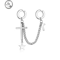 JiMi无耳洞耳钉男潮流个性男款单只耳饰女简约耳环2023年新款潮耳夹男