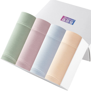 盒装4条纯棉加长裆女士内裤 7A裆内裤女 棉质透气女士三角裤