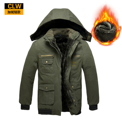 HongZun冬季军绿色加绒棉衣男加厚防寒保暖工作棉服迷彩棉袄汽修电焊劳保棉衣