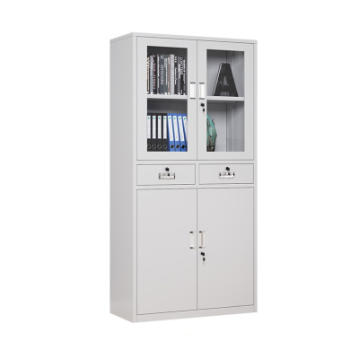 迅众 加厚二斗器械 文件柜办公带锁抽屉柜资料柜书柜财务凭证柜档案柜职工储物收纳柜