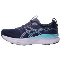 ASICS跑步鞋女缓震支撑舒适稳定深蓝色浅蓝色点缀网面透气