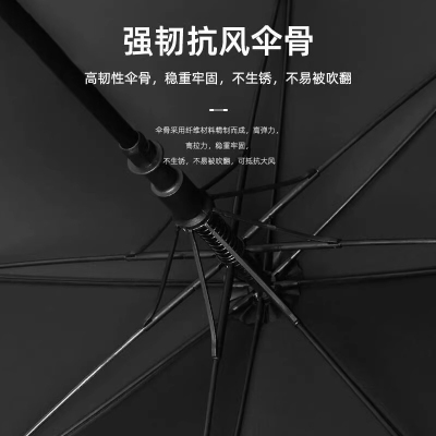 苏宁宜品八骨长柄直把雨伞直径100CM STB550