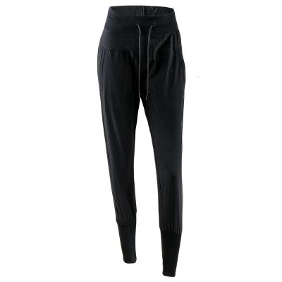 珂卡慕(KEKAMU)宽松健身裤女士速干长裤收口束脚运动跑步裤子高腰显瘦瑜伽长裤黑色L