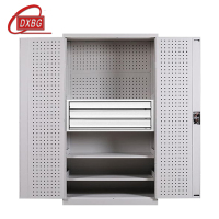 DXBG工具柜加厚铁皮储物柜工厂车间用带抽屉汽修多功能收纳柜通门内三抽柜灰白色