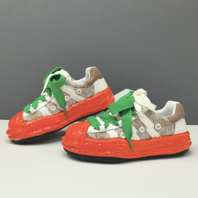 男生透气淋胶男鞋厚底增高男款潮鞋欧洲站高端小众男士休闲饼溶解