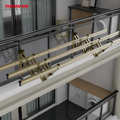 盼盼铝合金外飘衣架 阳台户外推拉晾衣架 室外晒被架折叠晾衣杆外伸缩晒衣架升降晾衣架