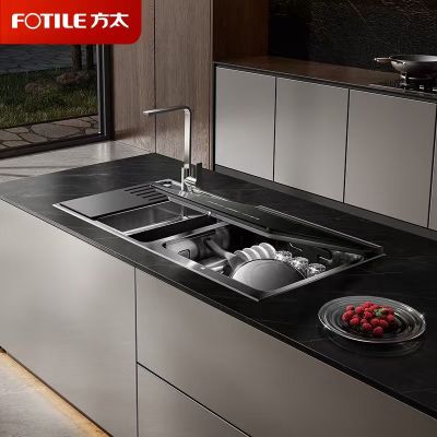 方太水槽洗碗机家用 10套双层顶配锅碗同洗 洗碗不弯腰 五星消杀认证 不锈钢槽体水槽一体嵌入式02-M3