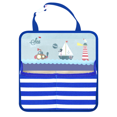 敬平多功能汽车座椅卡通收纳袋椅背悬挂式车用置物袋车载储物用品挂袋短触屏帆船平置物箱储物箱