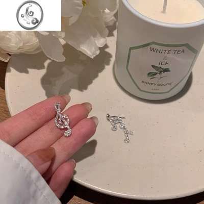 JiMi独特小众音符耳钉2023新款潮不对称耳环女设计感高级轻奢耳饰耳夹