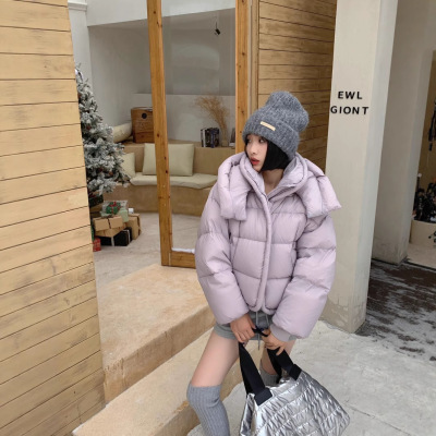 2025年冬季纯色宽松外套新款时尚韩版面包棉服加厚保暖棉衣