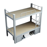 翌嘉 YJ-SXPTC-1000a 白色加厚上下铺铁床含柜 2000×1000×1800mm