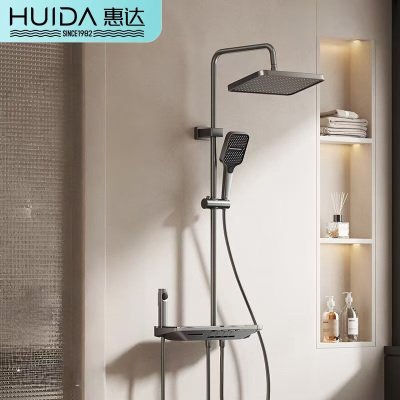 惠达(HUIDA)-TF25家用淋浴花洒大顶喷手持增压喷枪精铜主体多功能大岛台四功能全套