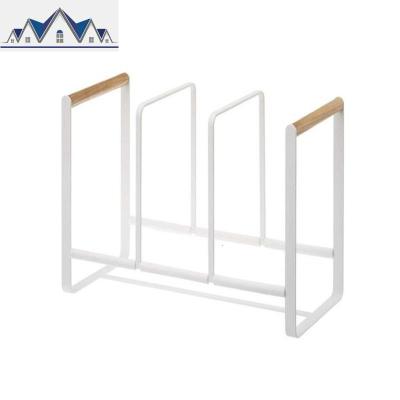 日式铁艺餐具碟子碗碟沥水收纳架整理简约厨房盘子餐盘三格置物架 三维工匠