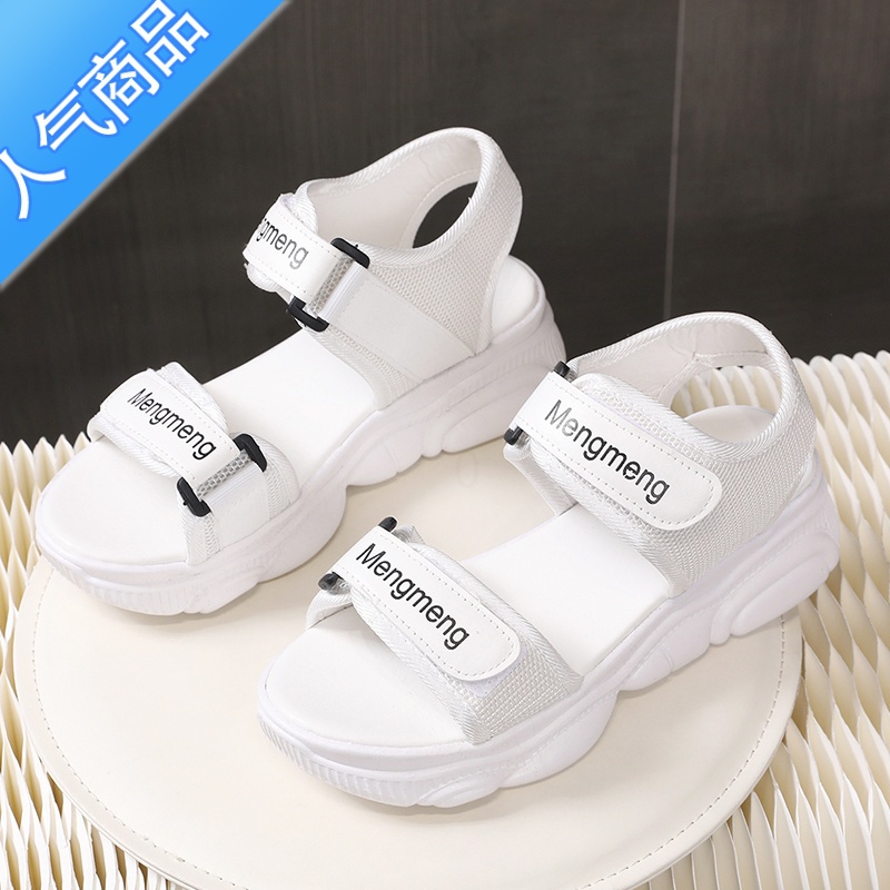 SUNTEK2023新款运动凉鞋女夏季学生韩版百搭厚底露趾网红沙滩时尚凉鞋女