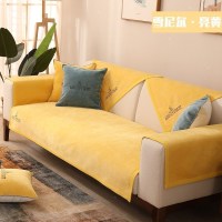 家柏饰(CORATED)沙发垫 四季通用防滑沙发巾盖布北欧简约加厚 沙发套全包套罩 雪尼尔非凡亮黄 110*240cm