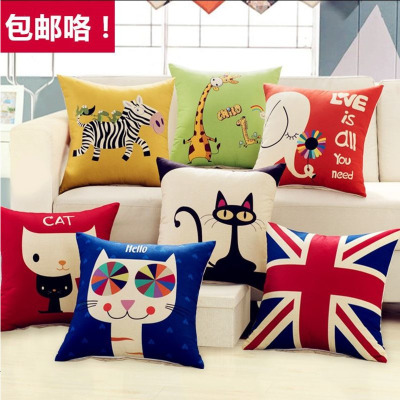 新品油画风复古沙发靠垫办公室腰枕床头靠背汽车护腰抱枕靠枕大号