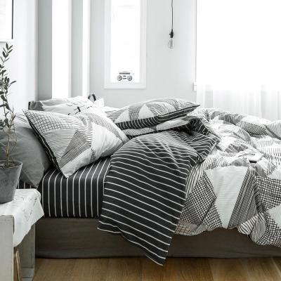 家柏饰(CORATED)全棉四件套全棉被套子床单1.8m床上用品1.5米双人宿舍简约三件套