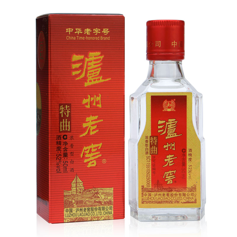 泸州老窖特曲小酒52度50ml 浓香型白酒 2018-2019年