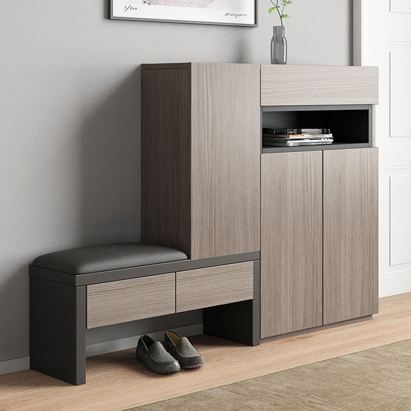 阿斯卡利现代简约进门鞋柜家用门口玄关柜收纳柜坐凳一体靠墙楼梯入户